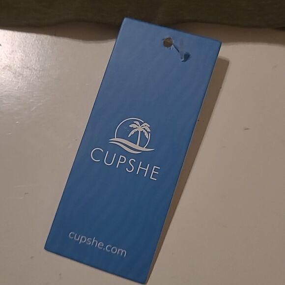 NEW L CUPSHE STRETCH GREEN TWIST SLEEVELESS SUMMER DRESS LARGE NWT - Picture 5 of 6